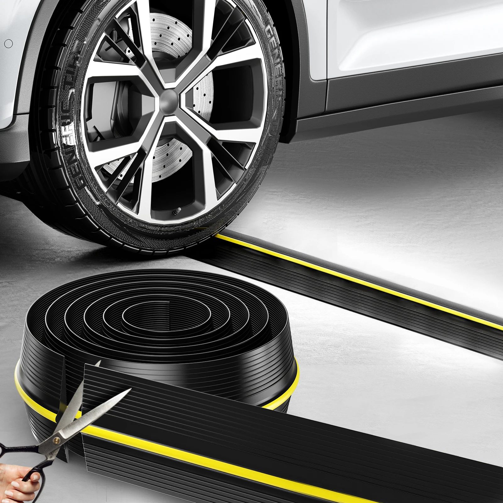 2.5M Garage Door Seal Garage Door Floor Rubber Waterproof Strip Rolling Shutter Door Garage Water Dust Blocking Gap Sealing Strip