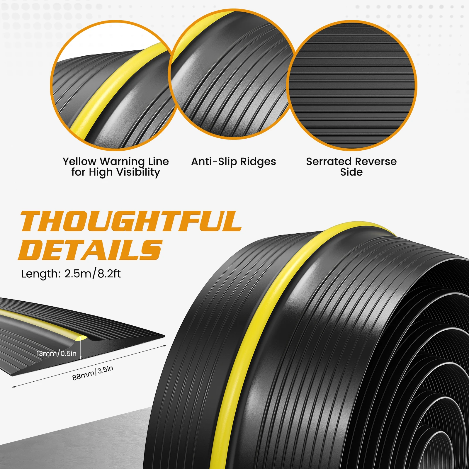 2.5M Garage Door Seal Garage Door Floor Rubber Waterproof Strip Rolling Shutter Door Garage Water Dust Blocking Gap Sealing Strip