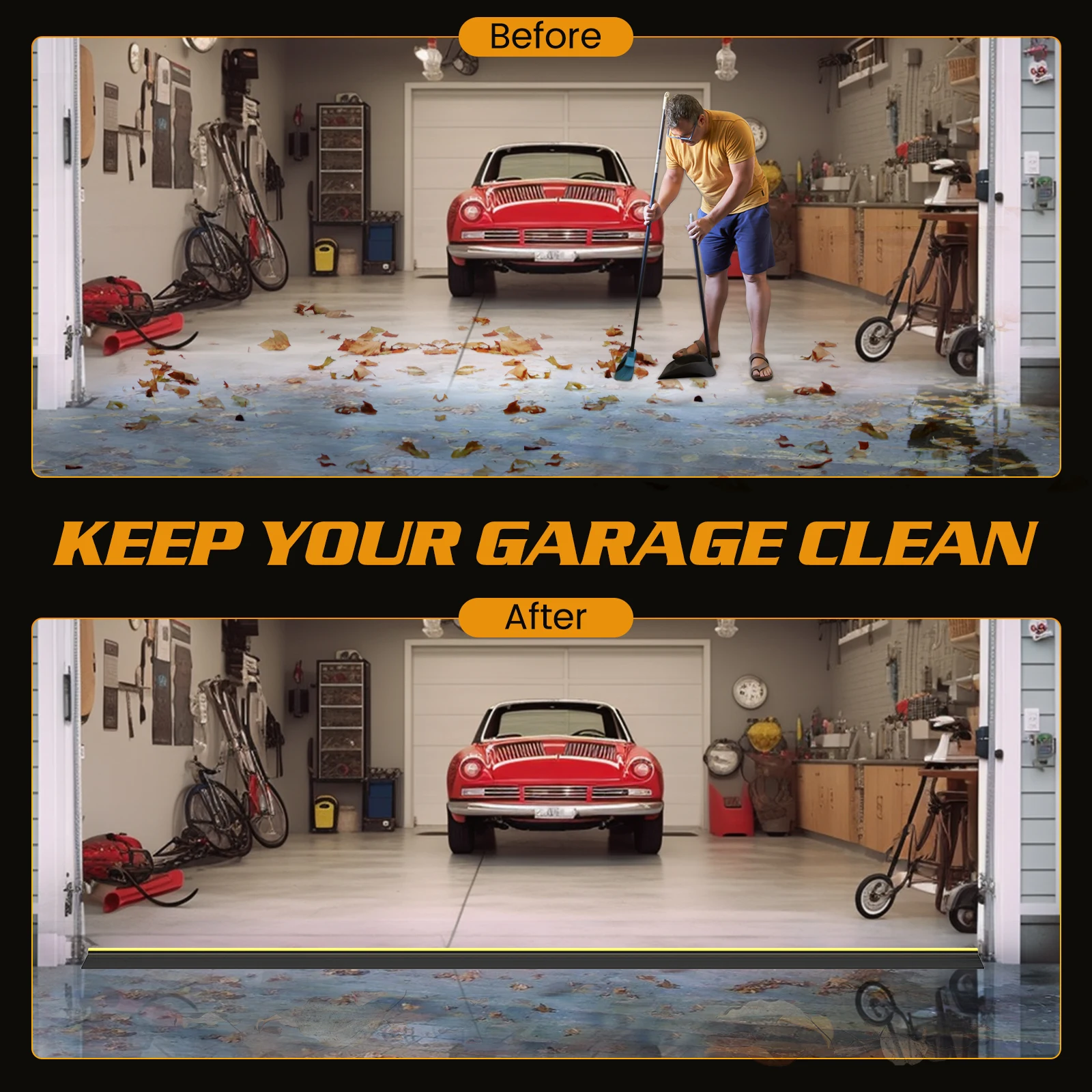 2.5M Garage Door Seal Garage Door Floor Rubber Waterproof Strip Rolling Shutter Door Garage Water Dust Blocking Gap Sealing Strip