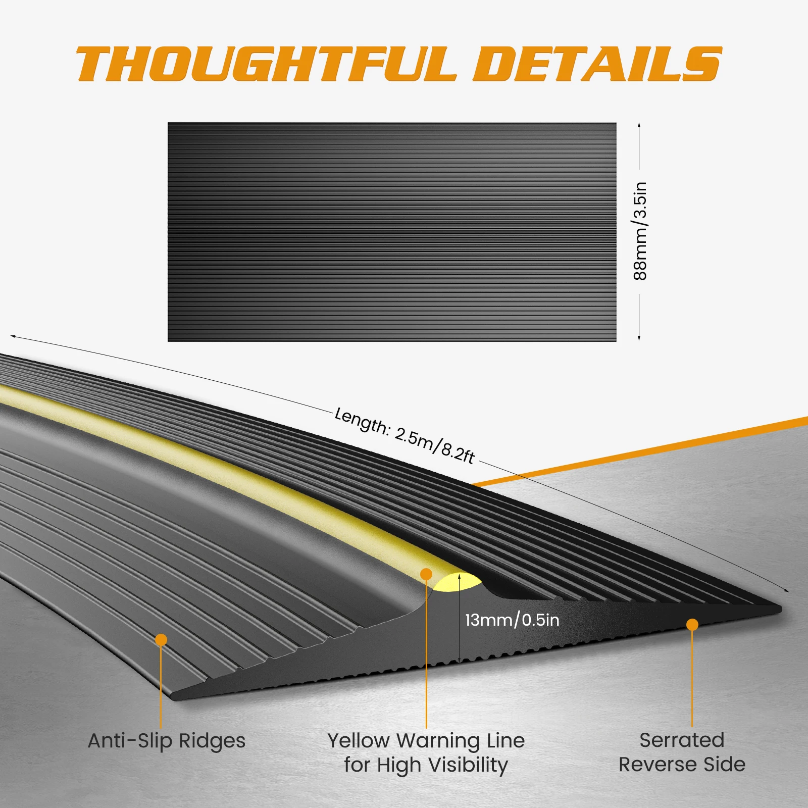 2.5M Garage Door Seal Garage Door Floor Rubber Waterproof Strip Rolling Shutter Door Garage Water Dust Blocking Gap Sealing Strip