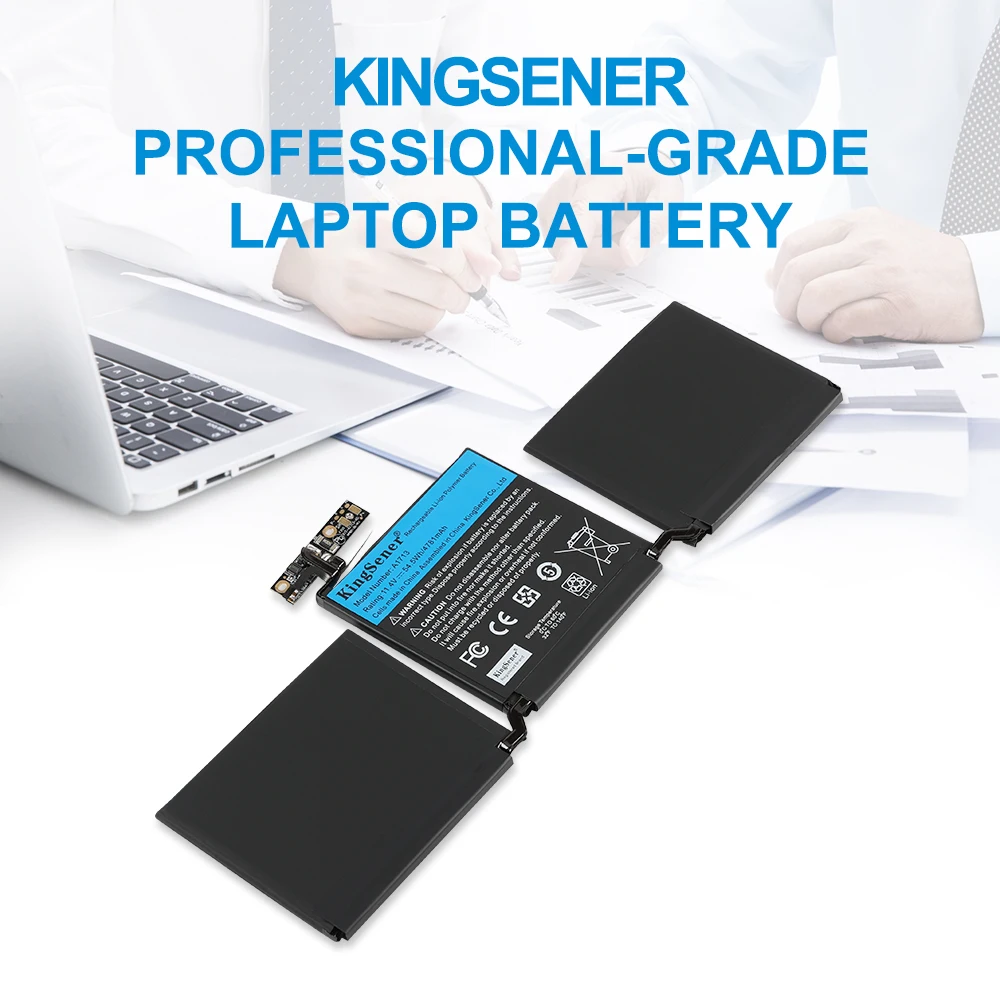 KingSener A1713 Laptop Battery for Apple MacBook Pro 13" A1708 2016 2017 EMC 2978 3164 020-00946 MLL42LL Batteria AKKU 4781mAh Free Tool