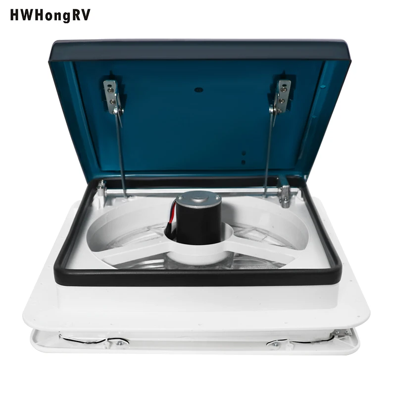 HWHONGRV RV Vent Fan With LED Light,RV Roof Vent Fan 5-Speed-Reversible,RV Bathroom Vent Fan DC 12V for Trailer, Camper, Van