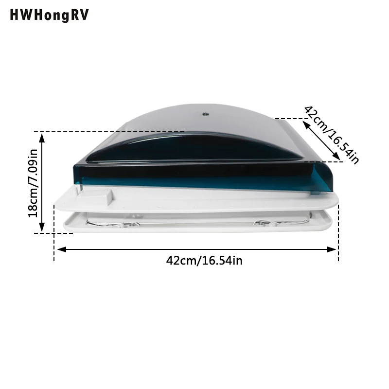 HWHONGRV RV Vent Fan With LED Light,RV Roof Vent Fan 5-Speed-Reversible,RV Bathroom Vent Fan DC 12V for Trailer, Camper, Van