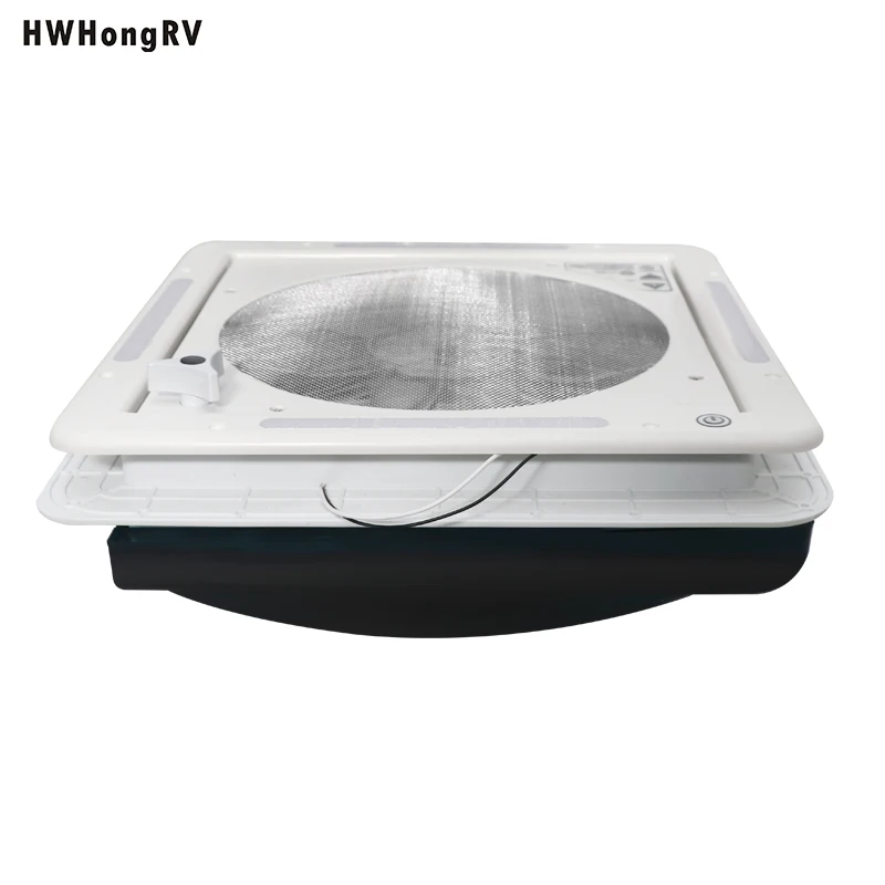 HWHONGRV RV Vent Fan With LED Light,RV Roof Vent Fan 5-Speed-Reversible,RV Bathroom Vent Fan DC 12V for Trailer, Camper, Van