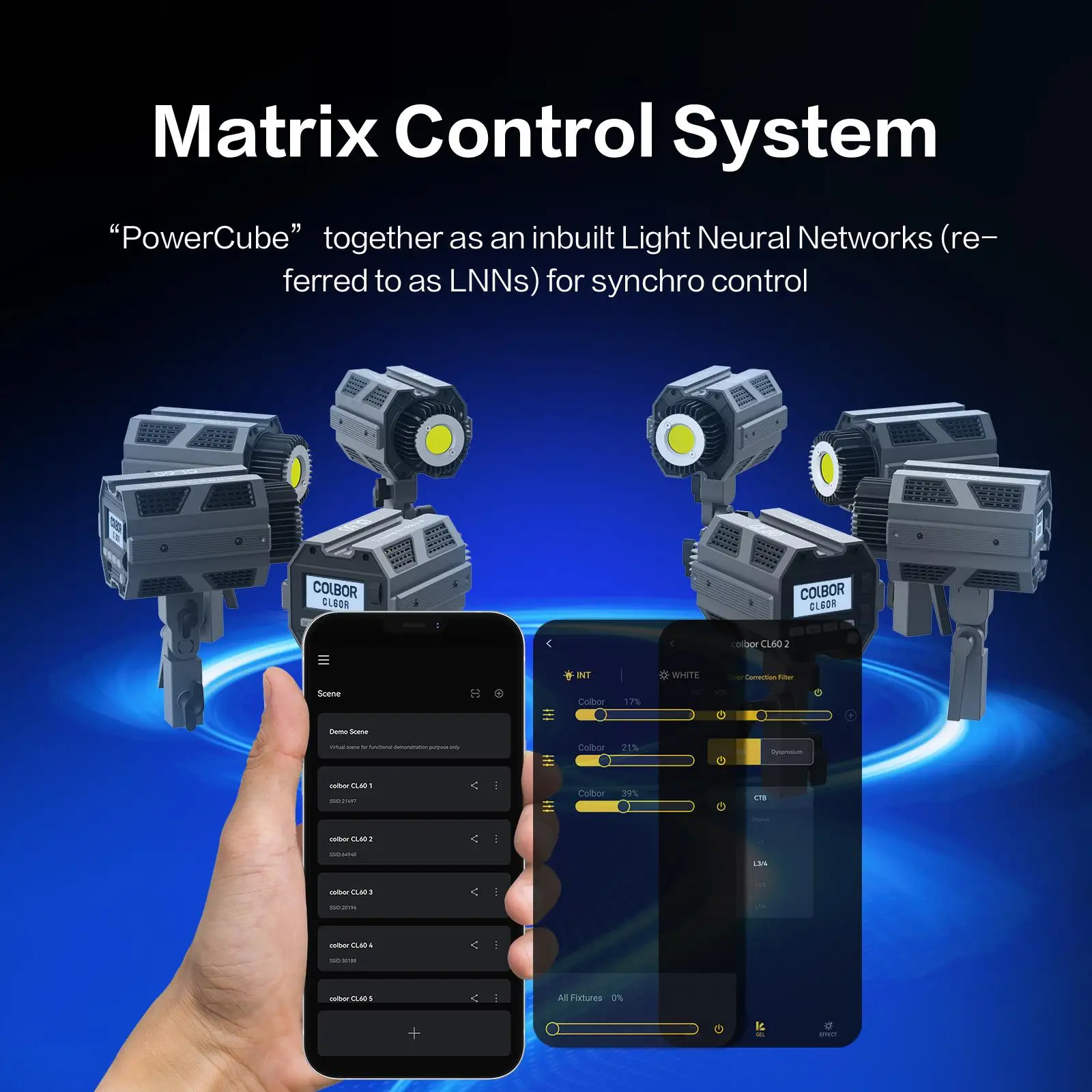 COLBOR CL60R 60W 2700~6500K RGBWW Full-color Video Light with Bowens Mount APP Control for Live-Streaming Photography Fill Lamp