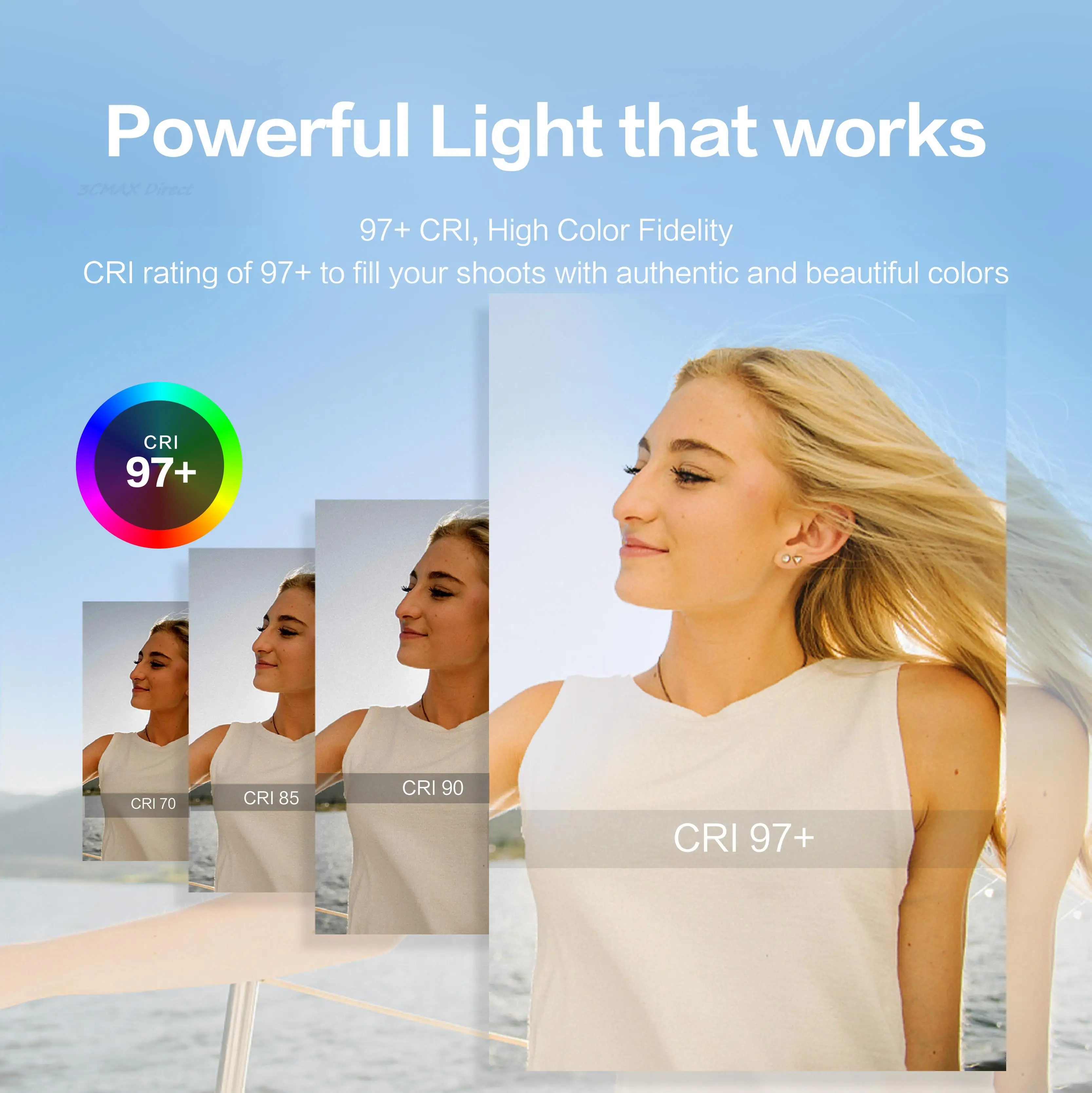 COLBOR CL60R 60W 2700~6500K RGBWW Full-color Video Light with Bowens Mount APP Control for Live-Streaming Photography Fill Lamp