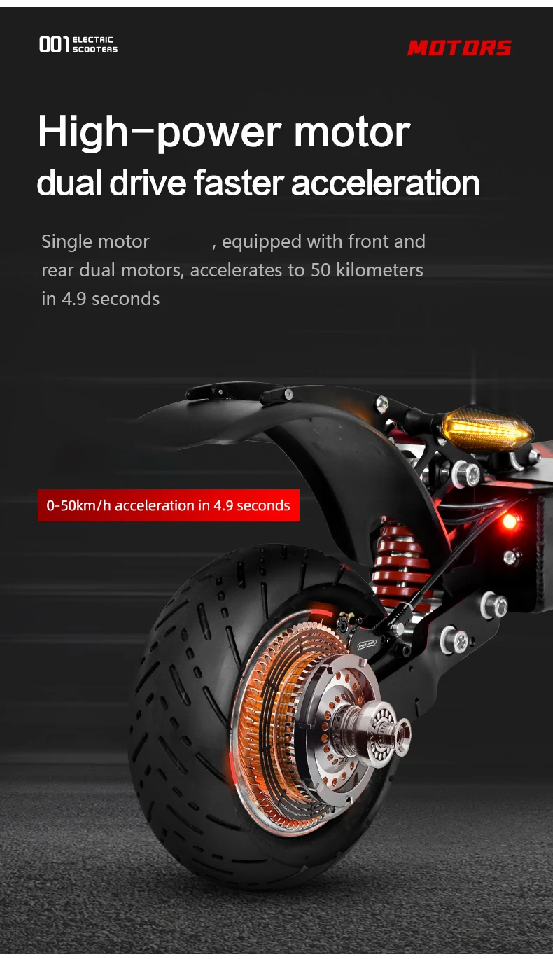 Boyueda Q7Pro Electric Scooter for Adults with Dual Motors and a 52V 19Ah Battery, featuring quiet 10-inch tires—ideal for daily commuting.