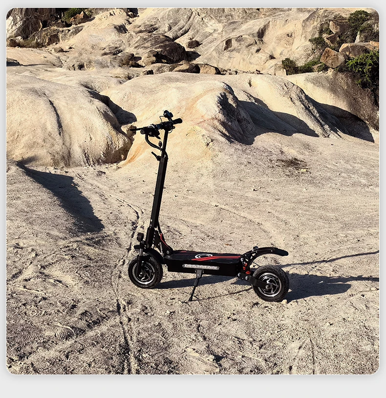 Boyueda Q7Pro Electric Scooter for Adults with Dual Motors and a 52V 19Ah Battery, featuring quiet 10-inch tires—ideal for daily commuting.