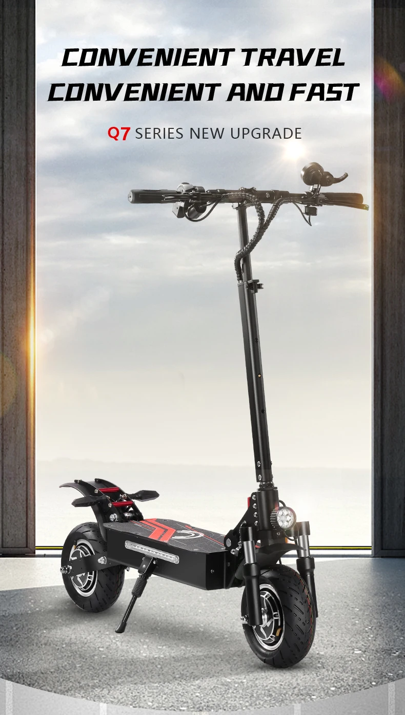 Boyueda Q7Pro Electric Scooter for Adults with Dual Motors and a 52V 19Ah Battery, featuring quiet 10-inch tires—ideal for daily commuting.