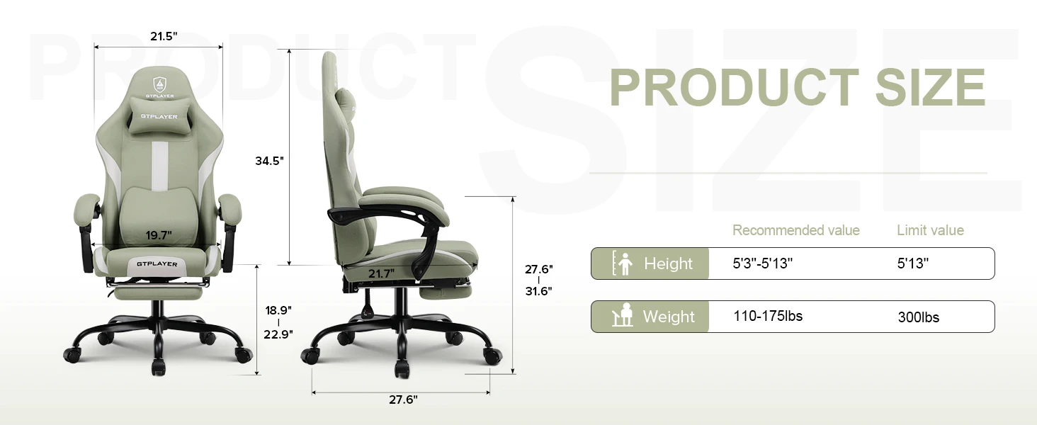 GTPLAYER Gaming chair Gamer chair High Quality fabric Breathable Office Chair Ergonomic PC chair Adjustable