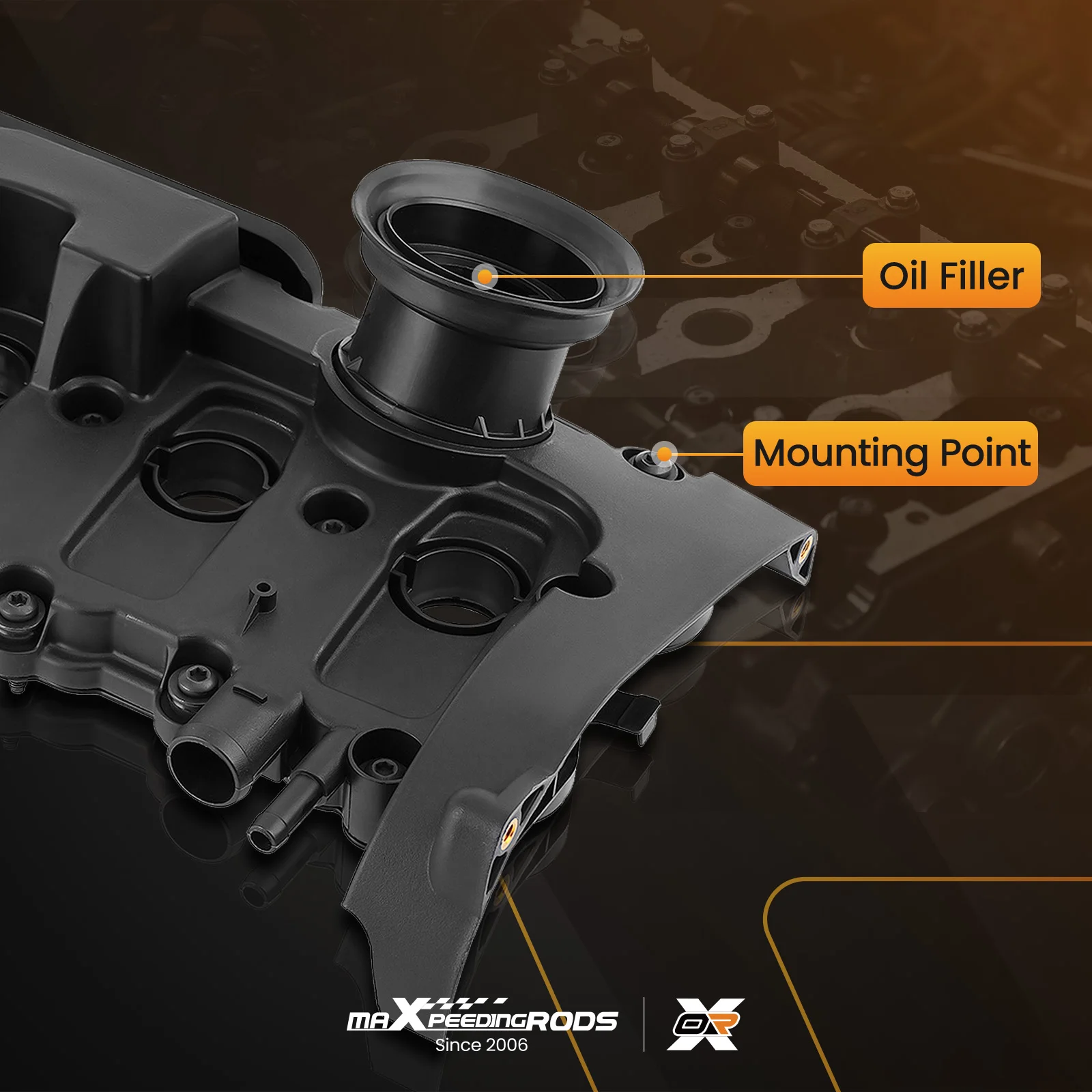Engine Valve Cover w/ Gasket for Audi A3 Sportback 8PA 2.0 TFSI quattro 1984 147 200 Benzin 2004/09-2013/03