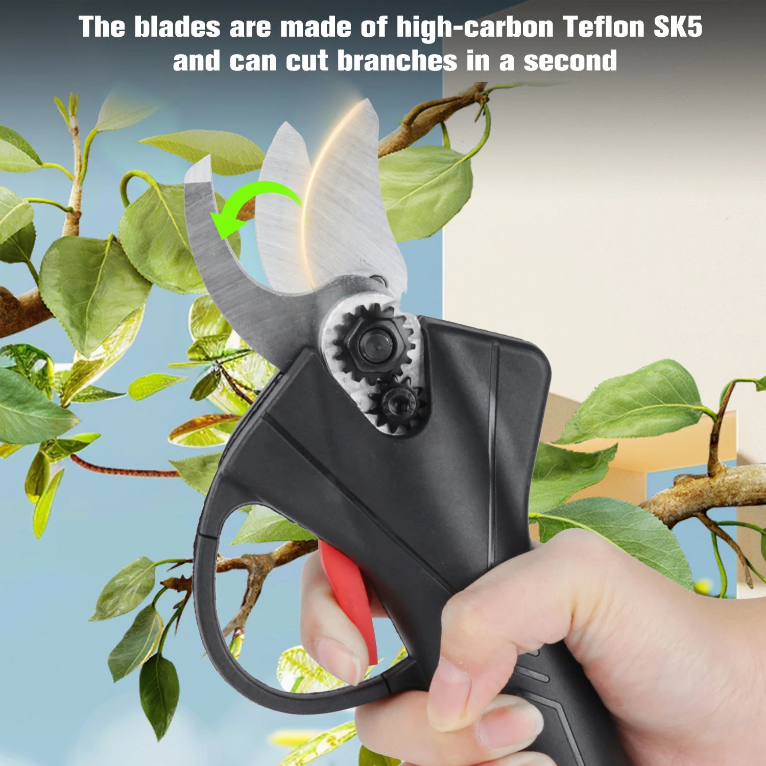 25mm Brush Motor Cordless Electric Pruner Pruning Shears Fruit Tree Bonsai Pruning Branches Cutter Power Tool Rechargeable
