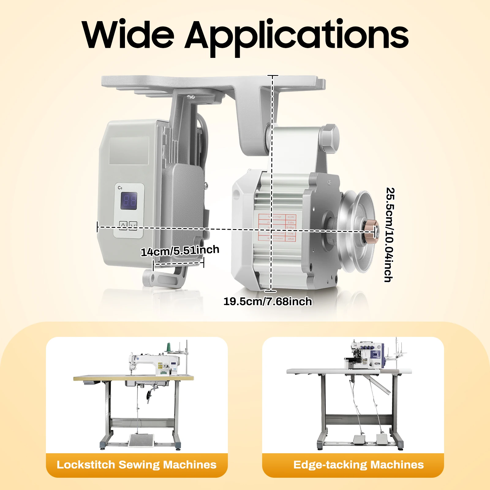 550W Sewing Machine Motor 200-4500RPM Adjustable Speed Dual Rotation Industrial Sewing Machine Electric Servo Motor 220V EU Plug