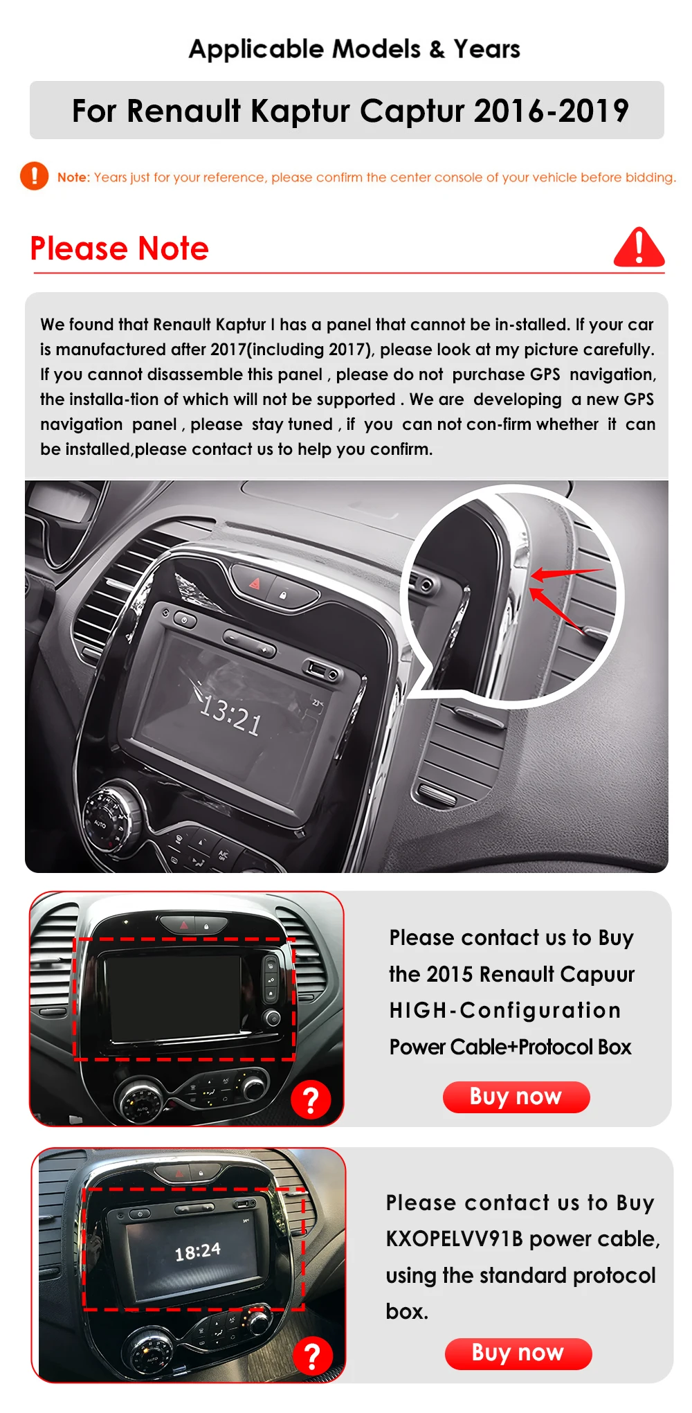 9" Hizpo CarPlay Android Auto Car Radio for Renault Kaptur Captur 2016 - 2019 Snapdragon 6115 4G BT RDS DSP GPS Navi 360°CAM