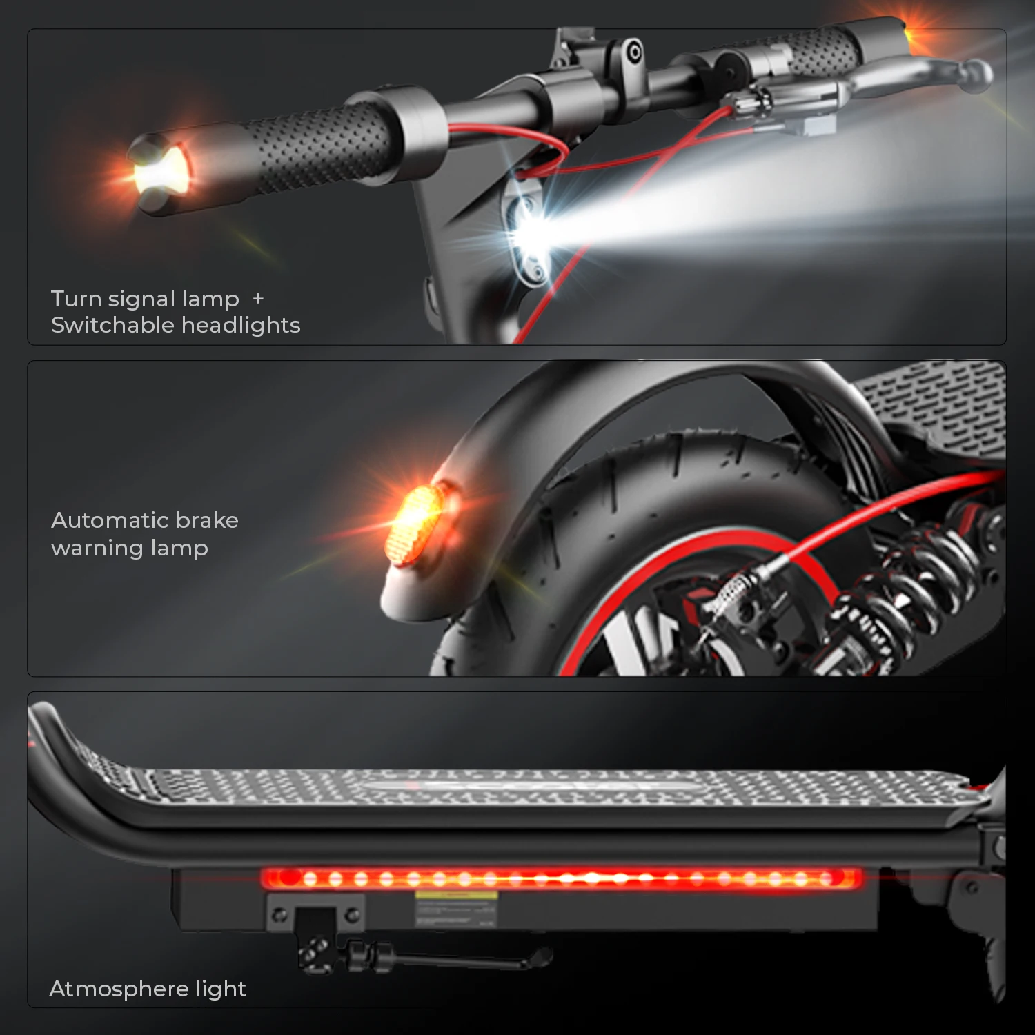 W7 Electric Scooter 8.5 inch 36V 10.5Ah 25-35km Range Dual Suspension Side Lights App Control 35km/h Speed Electric Scooters