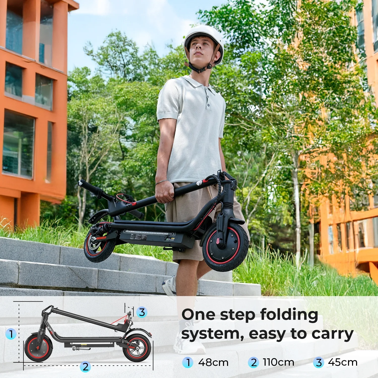 W7 Electric Scooter 8.5 inch 36V 10.5Ah 25-35km Range Dual Suspension Side Lights App Control 35km/h Speed Electric Scooters