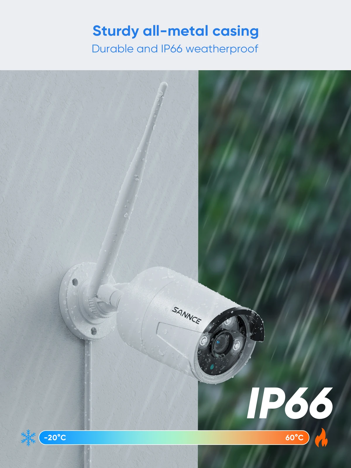 SANNCE 6PCS 5MP Wifi Camera IP Outdoor 10CH NVR Two-way Audio Wireless Audio Video Security Surveillance Kit Cameras