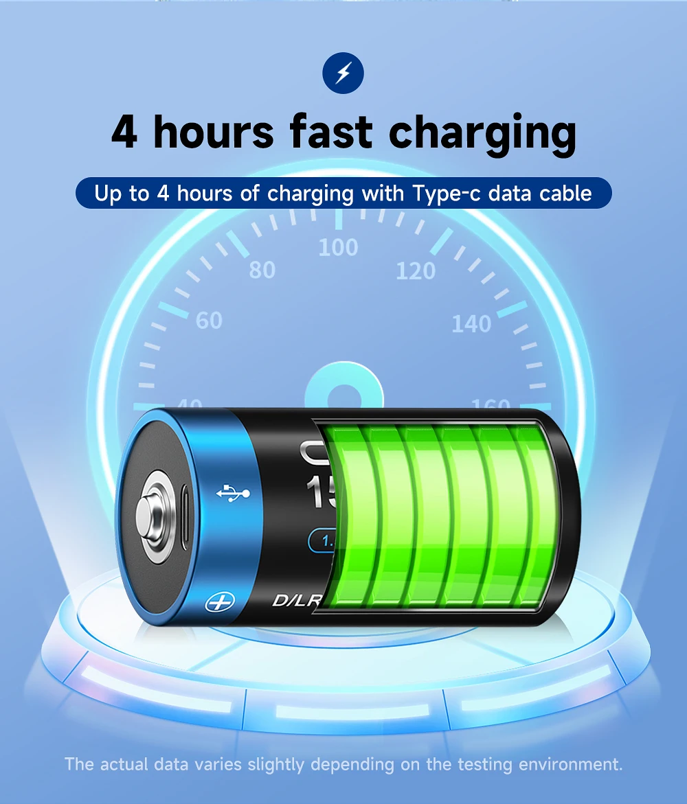 CITYORK 1.5V 15000mWh D Size Rechargeable Battery R20 Li-ion TYPE-C Battery For Gas Cooker Electronic Piano Water Heater Radio