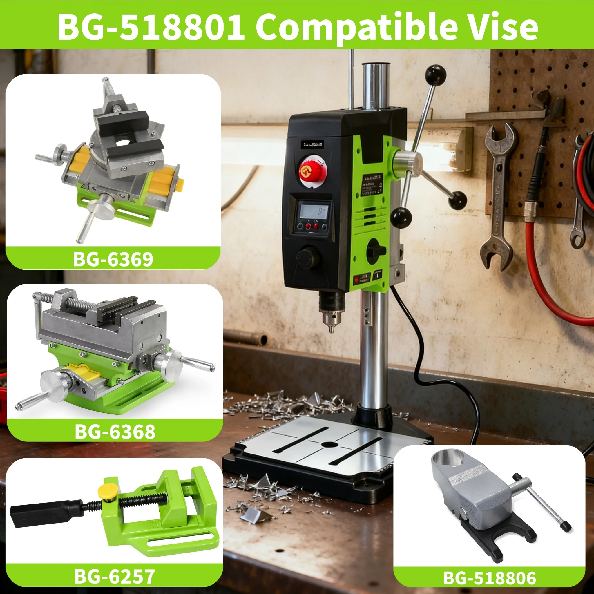 ALLSOME 6-Speed 800W Benchtop Drill Press Drilling Machine BG-518801