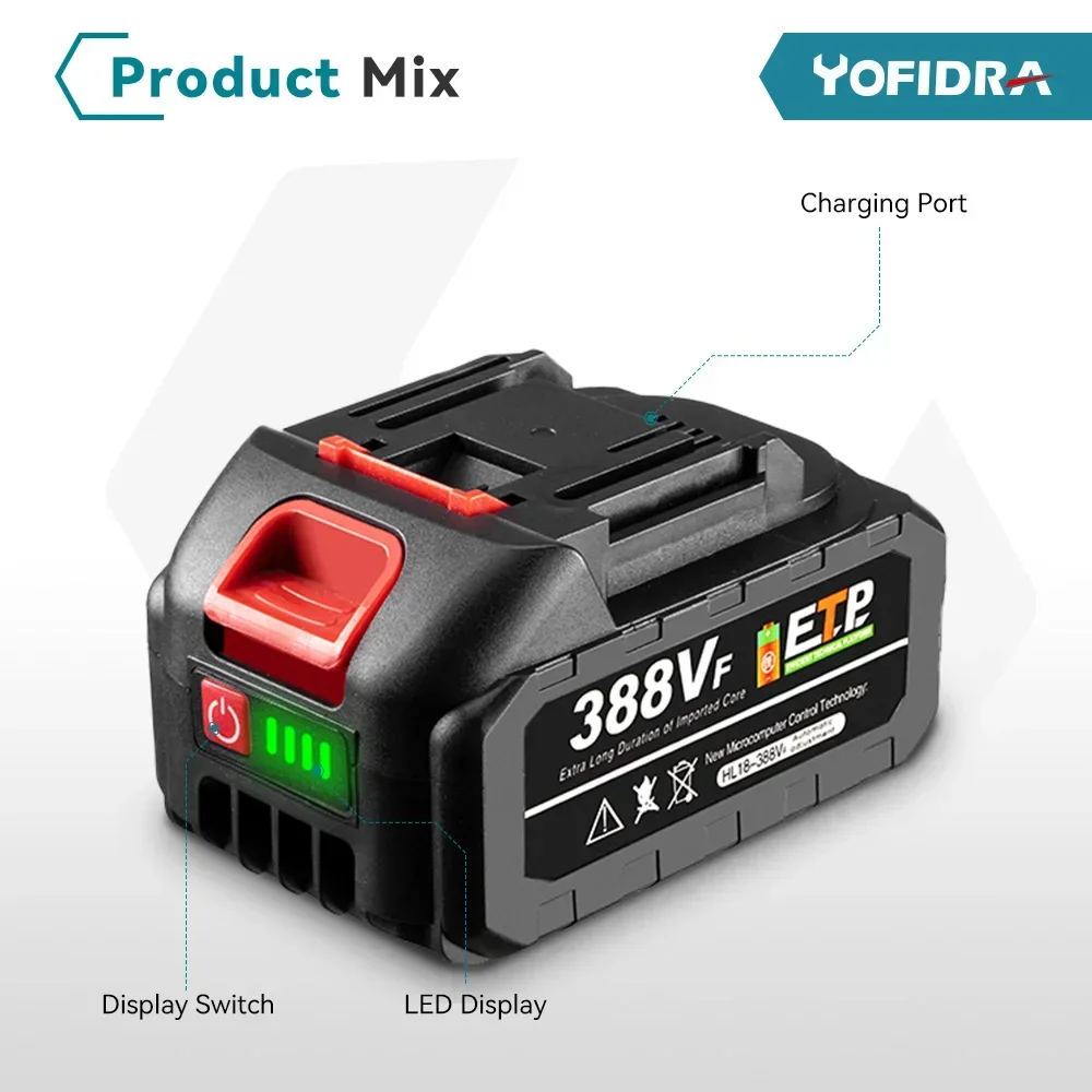 YOFIDRA 3500W 200Bar Brushless Washer Water Gun 6 IN 1 Cordless  Electric High Pressure Car Washer Garden For Makita Battery Pin
