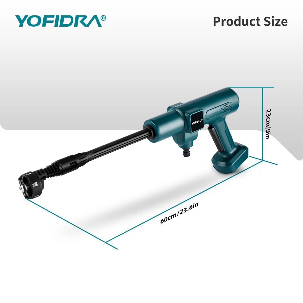 YOFIDRA 3500W 200Bar Brushless Washer Water Gun 6 IN 1 Cordless  Electric High Pressure Car Washer Garden For Makita Battery Pin