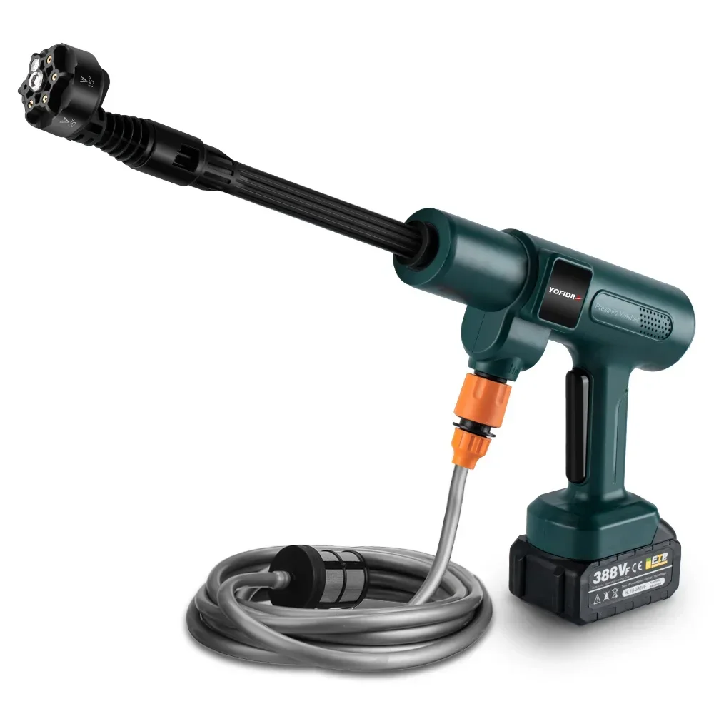 YOFIDRA 3500W 200Bar Brushless Washer Water Gun 6 IN 1 Cordless  Electric High Pressure Car Washer Garden For Makita Battery Pin