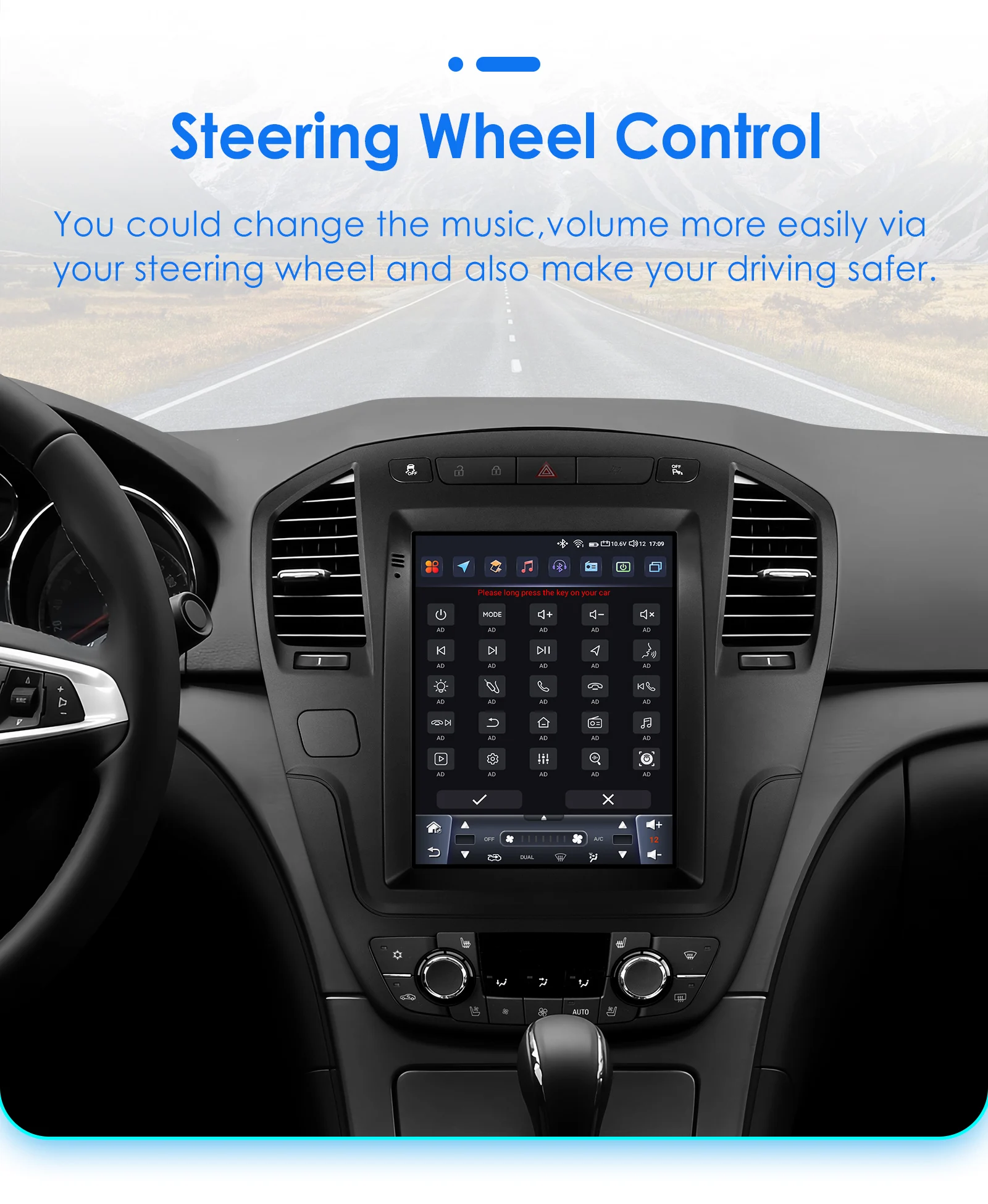 9.7inch 2 DIN Android 13 Car Multimedia Stereo for Opel Insignia Buick Regal 2009-2013 Autoradio Vertical Screen Carplay 7862