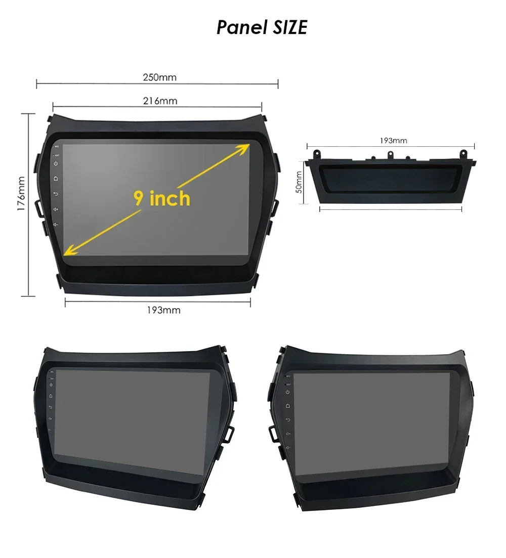 Hizpo 2Din 9inch Car Radio CarPlay Multimedia for Hyundai IX45 Santa Fe 3 2013 - 2017 UI7862 Headunit RDS DSP 4G BT