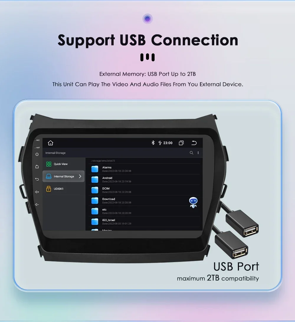 Hizpo 2Din 9inch Car Radio CarPlay Multimedia for Hyundai IX45 Santa Fe 3 2013 - 2017 UI7862 Headunit RDS DSP 4G BT