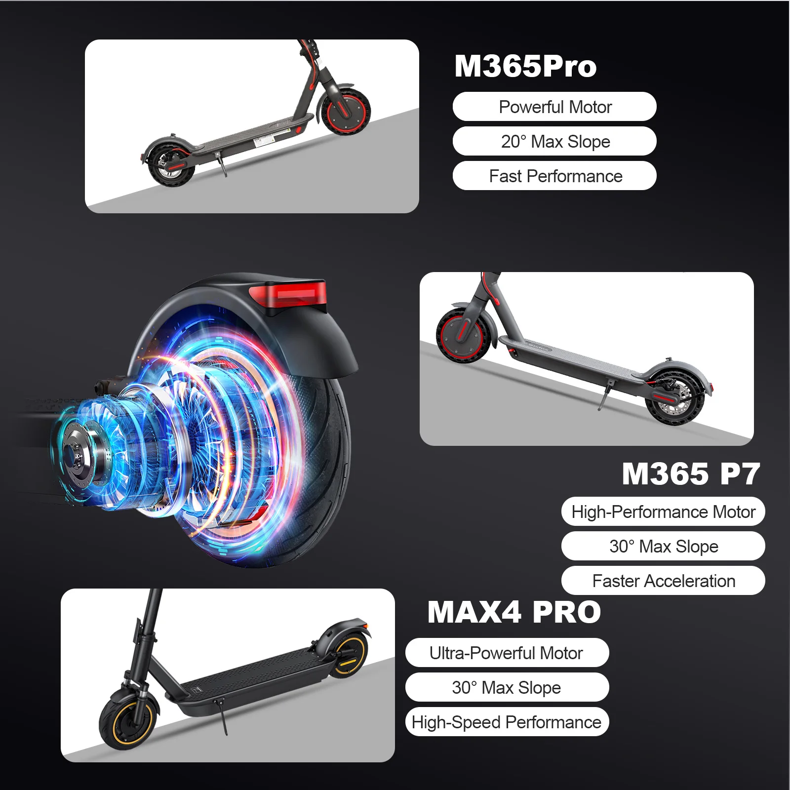 ATSANT Adult Electric Scooter Powerful Motor 35KM/50KM Long Range 8.5/10 Inch Tires 10.5/14.5Ah Large Battery Foldable Commuter Electric Scooter Kick Scooter