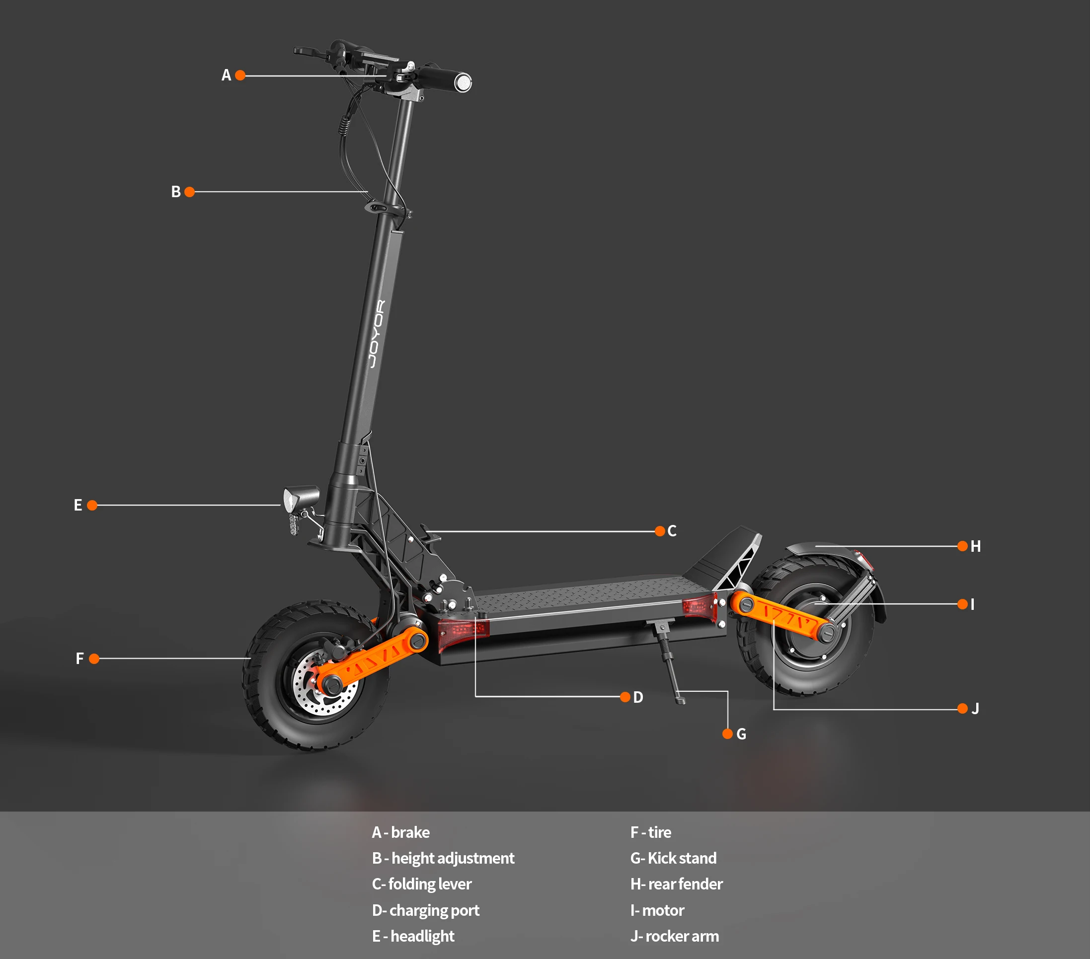 Electric scooters JOYOR-S10-S-Z motorization 60V18Ah road tires 10 ''hydraulic dual brakes for adults