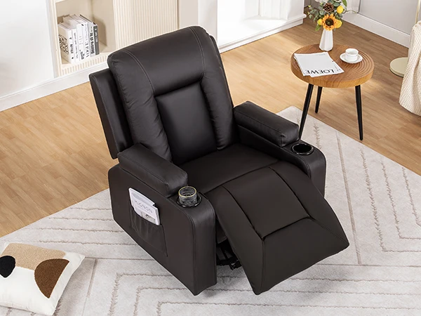 Comhoma Recliner Chair Tv Chair with Reclining Feature and Footrest Thick Backrest and Armrests 360 ° Rotatable