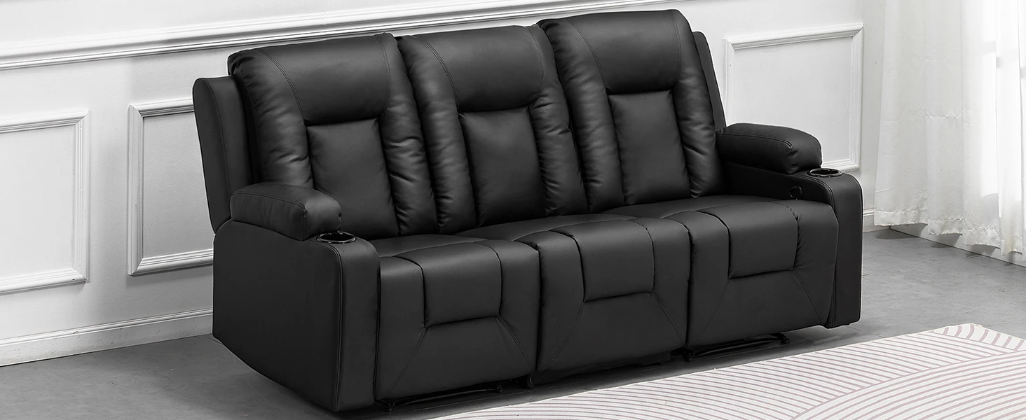 Comhoma Recliner Chair Tv Chair with Reclining Feature and Footrest Thick Backrest and Armrests 360 ° Rotatable