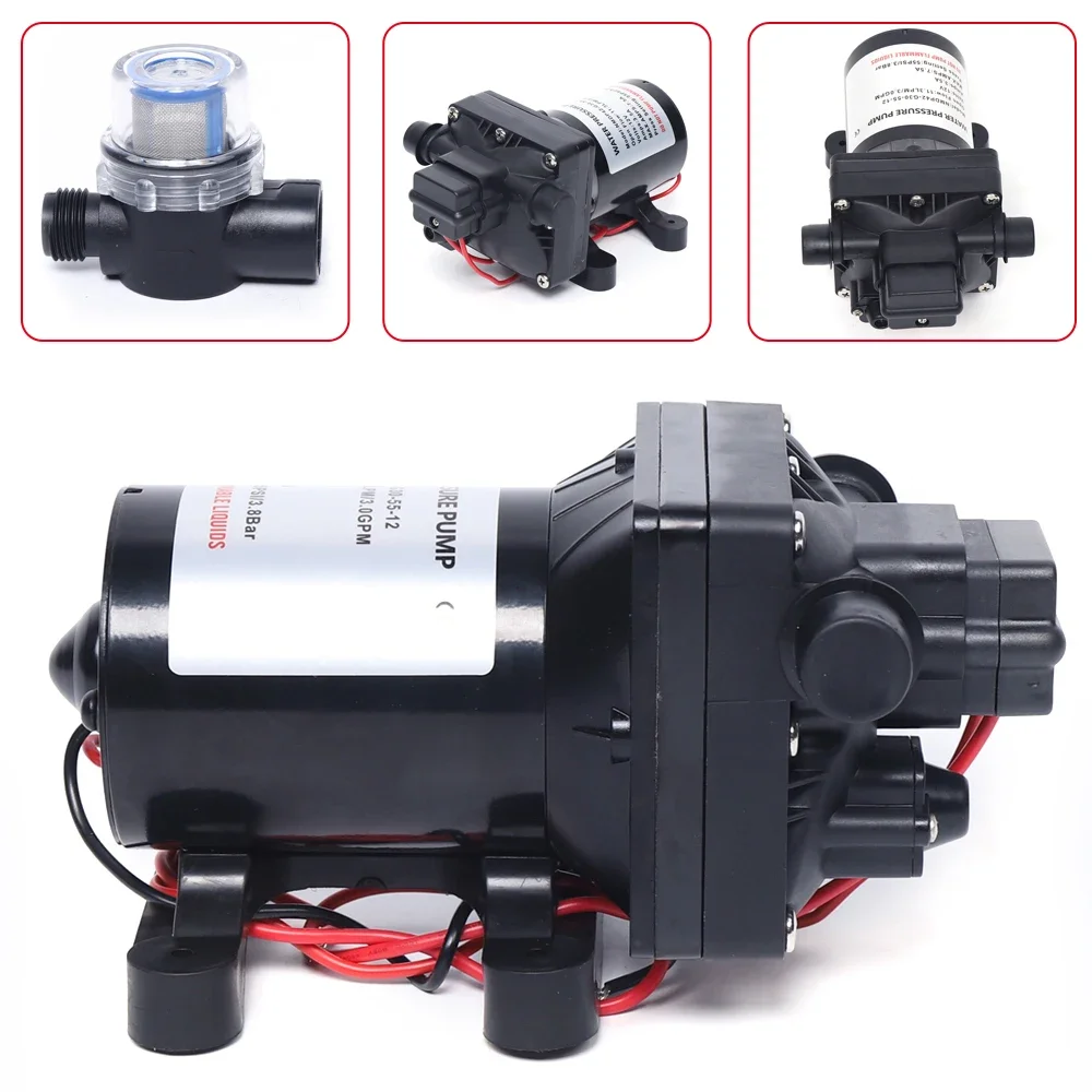 12V Diaphragm Pump DC Self-priming Water Pump Pressure Pump For Garden Motorhome