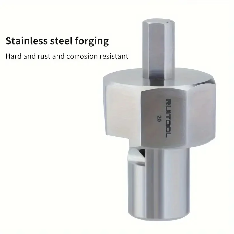 ENJOYWOOD Woodworking Chamfer Tool for 19mm/20mm Dog Holes Polished Finish T10 Alloy Blade Stainless Steel 9mm Hex Shank