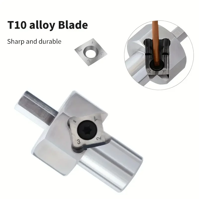 ENJOYWOOD Woodworking Chamfer Tool for 19mm/20mm Dog Holes Polished Finish T10 Alloy Blade Stainless Steel 9mm Hex Shank