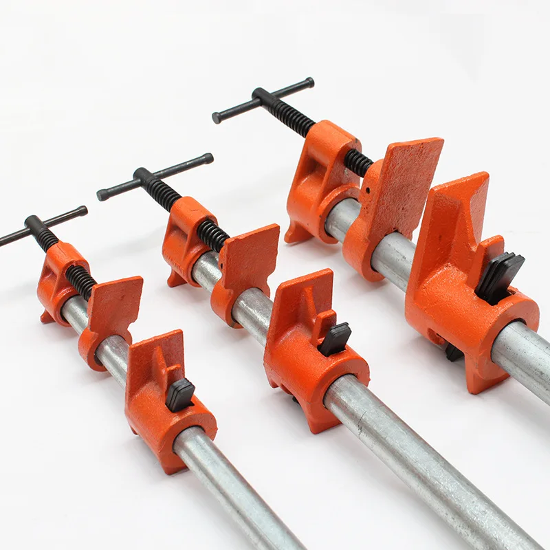 Heavy Duty 1/2" 3/4" Wood Gluing Pipe Clamp Fixture Quick Release Cast Iron Vertical Pipe Clamp Woodworking Tool