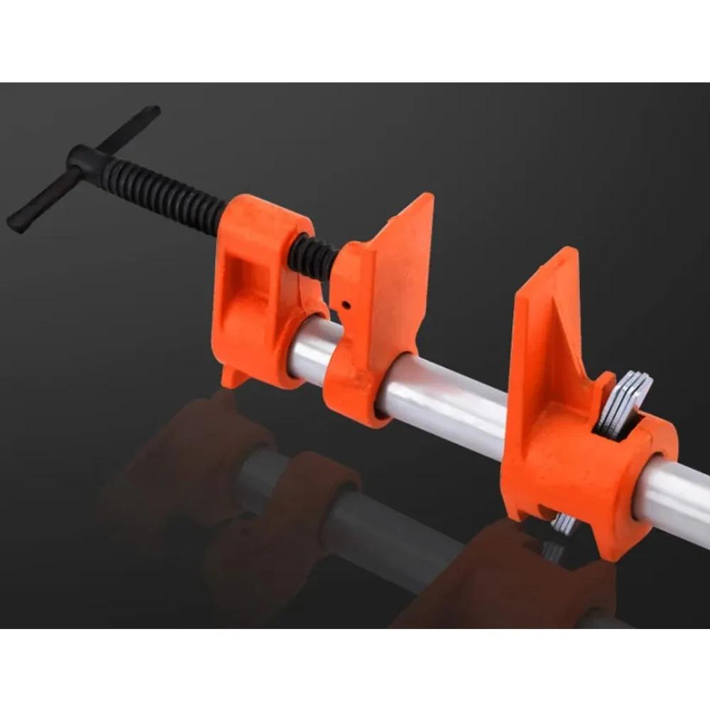 Heavy Duty 1/2" 3/4" Wood Gluing Pipe Clamp Fixture Quick Release Cast Iron Vertical Pipe Clamp Woodworking Tool