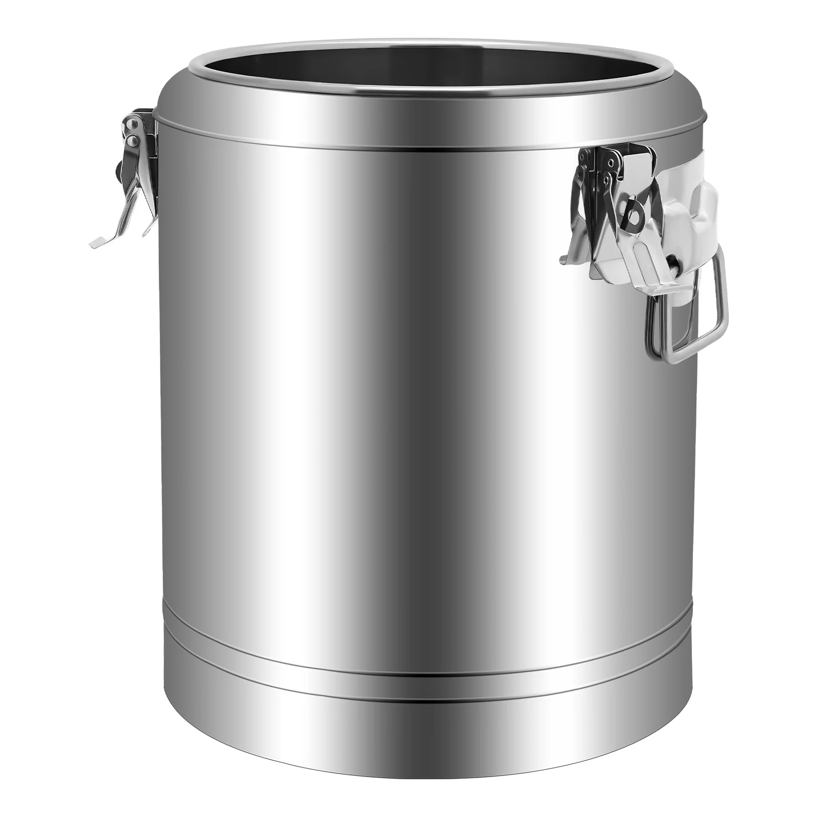 Silver 14l 201 Stainless Steel Without Faucet Insulated Bucket Food Warmer For Outdoor Picnics Travels Cafes To Hold Juice Tea