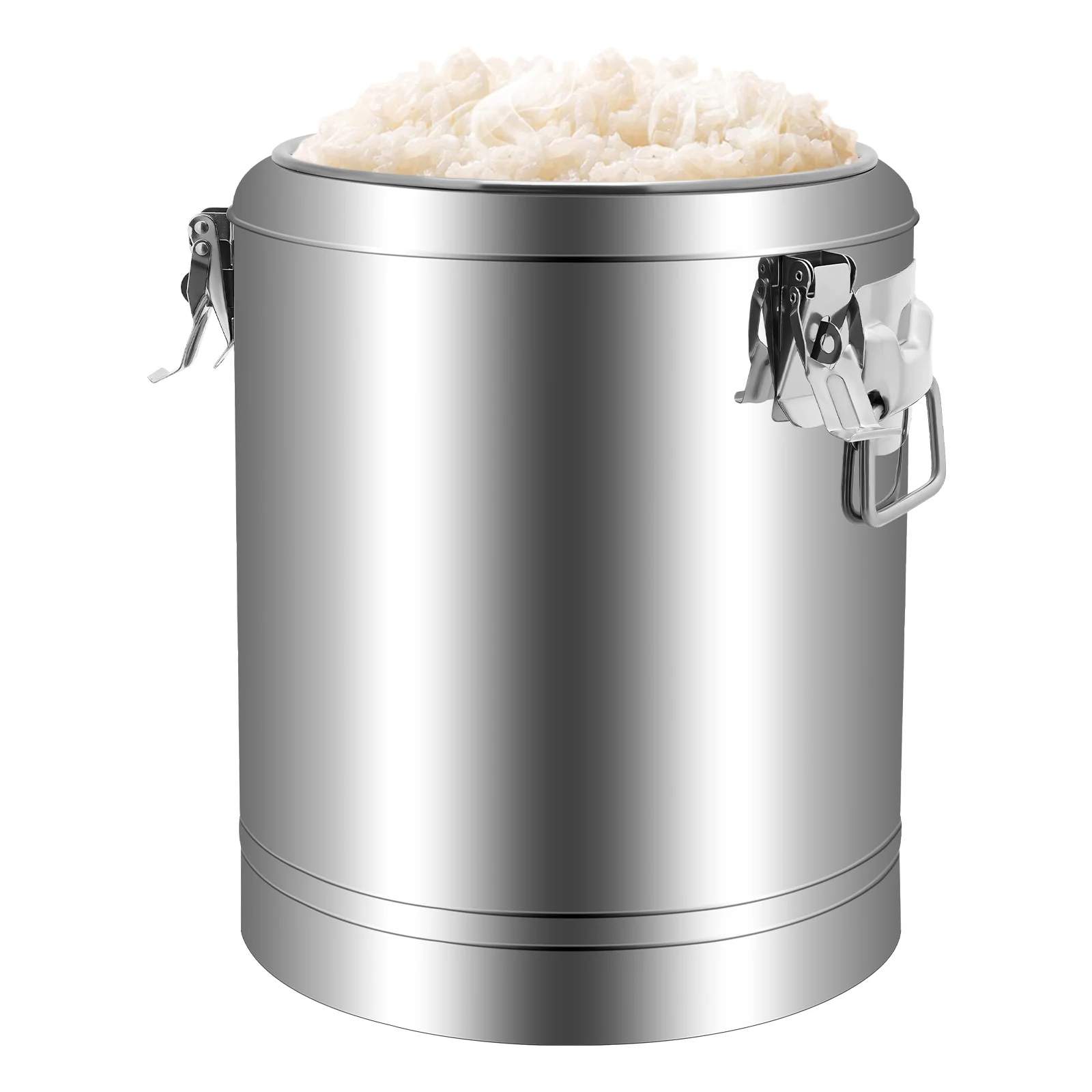 Silver 14l 201 Stainless Steel Without Faucet Insulated Bucket Food Warmer For Outdoor Picnics Travels Cafes To Hold Juice Tea