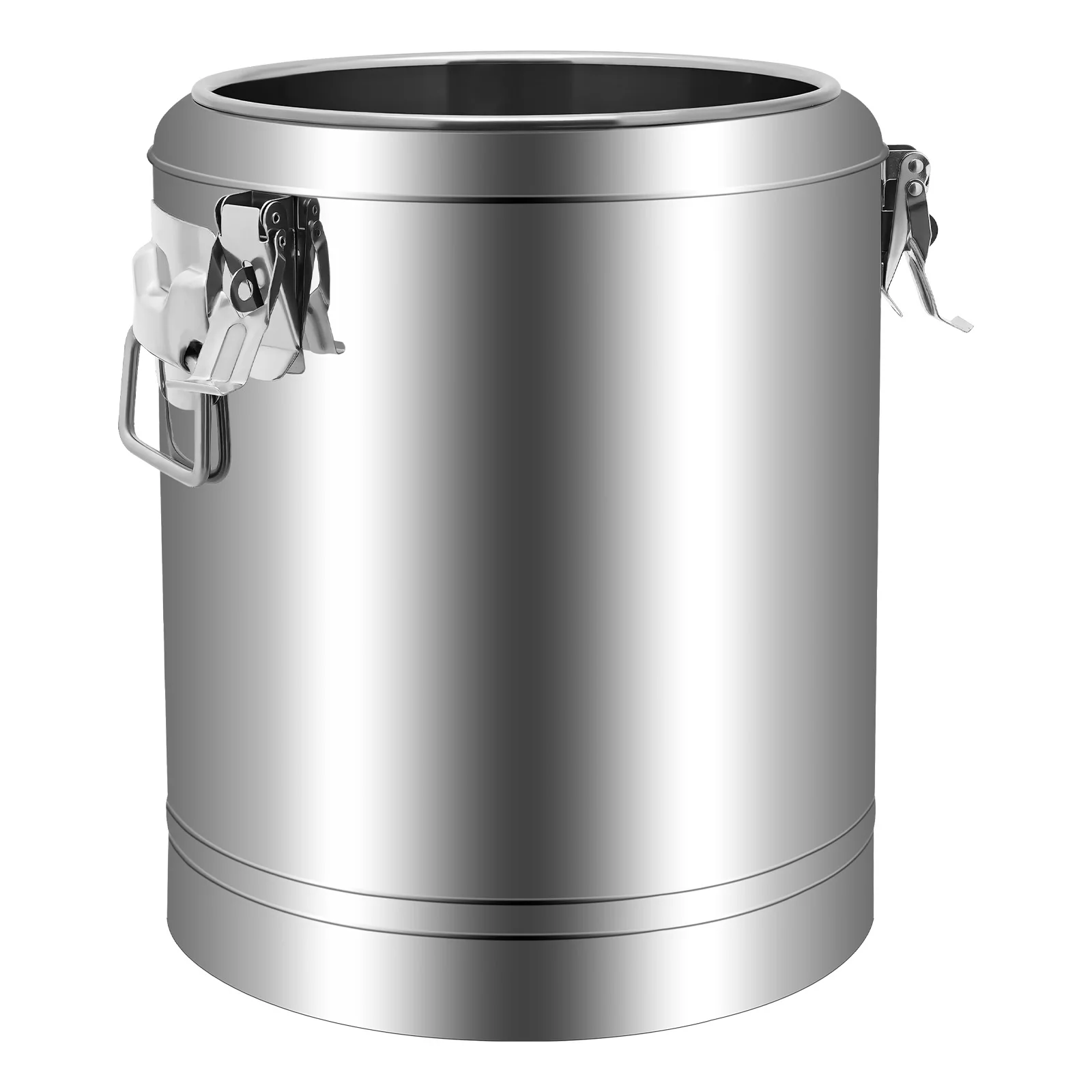 Silver 14l 201 Stainless Steel Without Faucet Insulated Bucket Food Warmer For Outdoor Picnics Travels Cafes To Hold Juice Tea