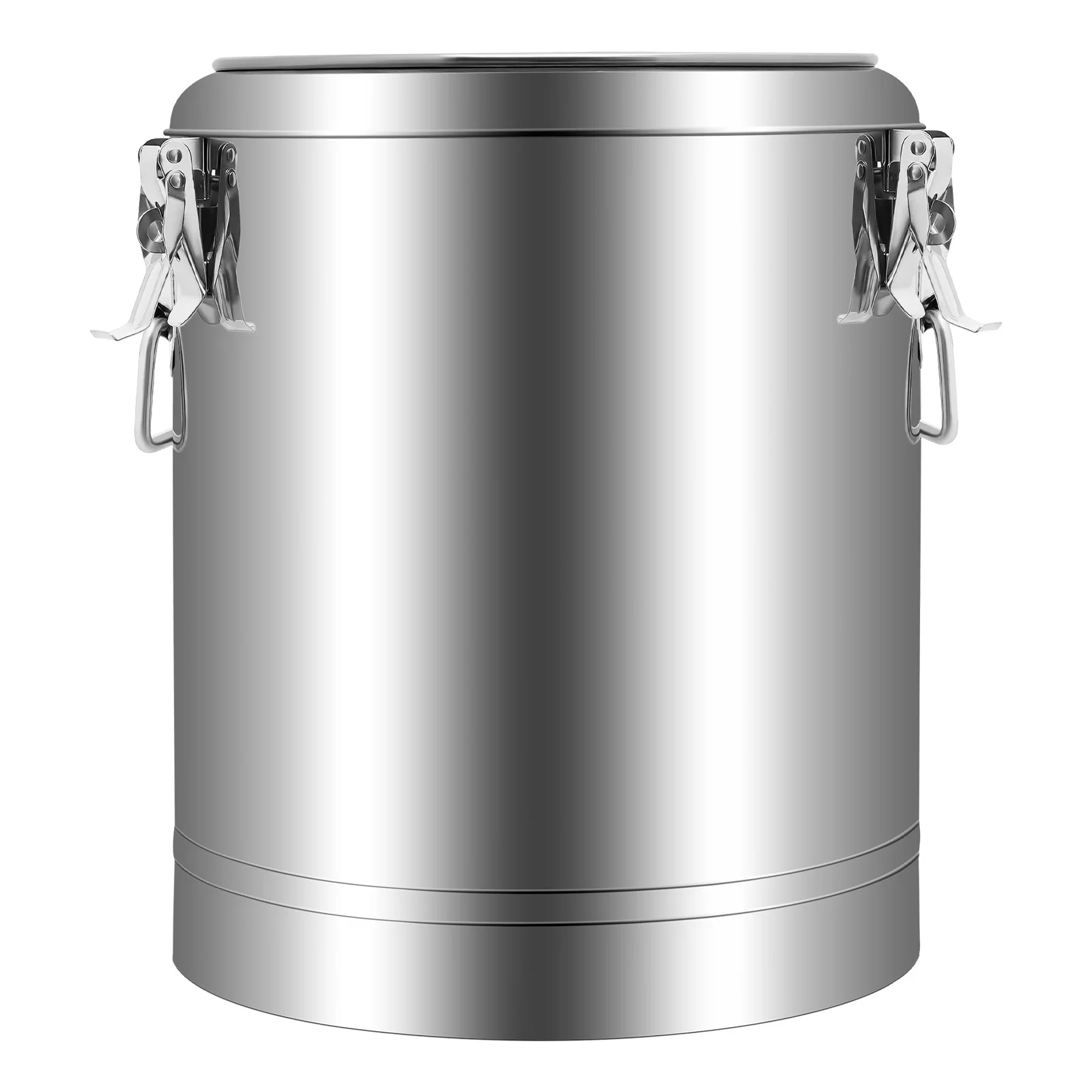 Silver 14l 201 Stainless Steel Without Faucet Insulated Bucket Food Warmer For Outdoor Picnics Travels Cafes To Hold Juice Tea