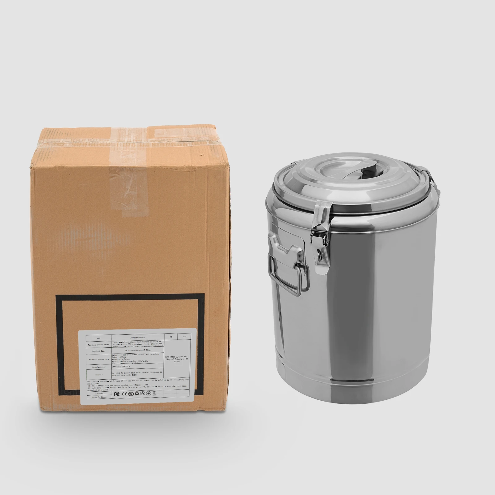 Silver 14l 201 Stainless Steel Without Faucet Insulated Bucket Food Warmer For Outdoor Picnics Travels Cafes To Hold Juice Tea
