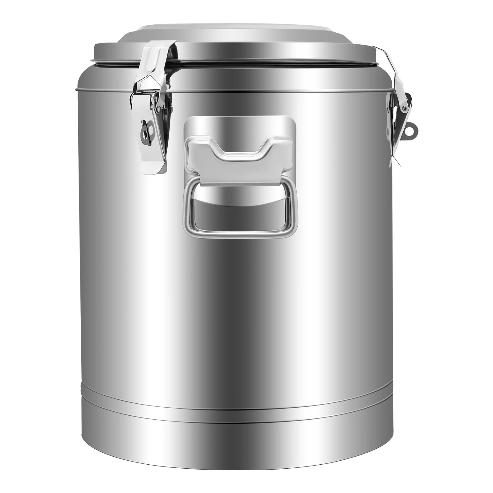 Silver 14l 201 Stainless Steel Without Faucet Insulated Bucket Food Warmer For Outdoor Picnics Travels Cafes To Hold Juice Tea