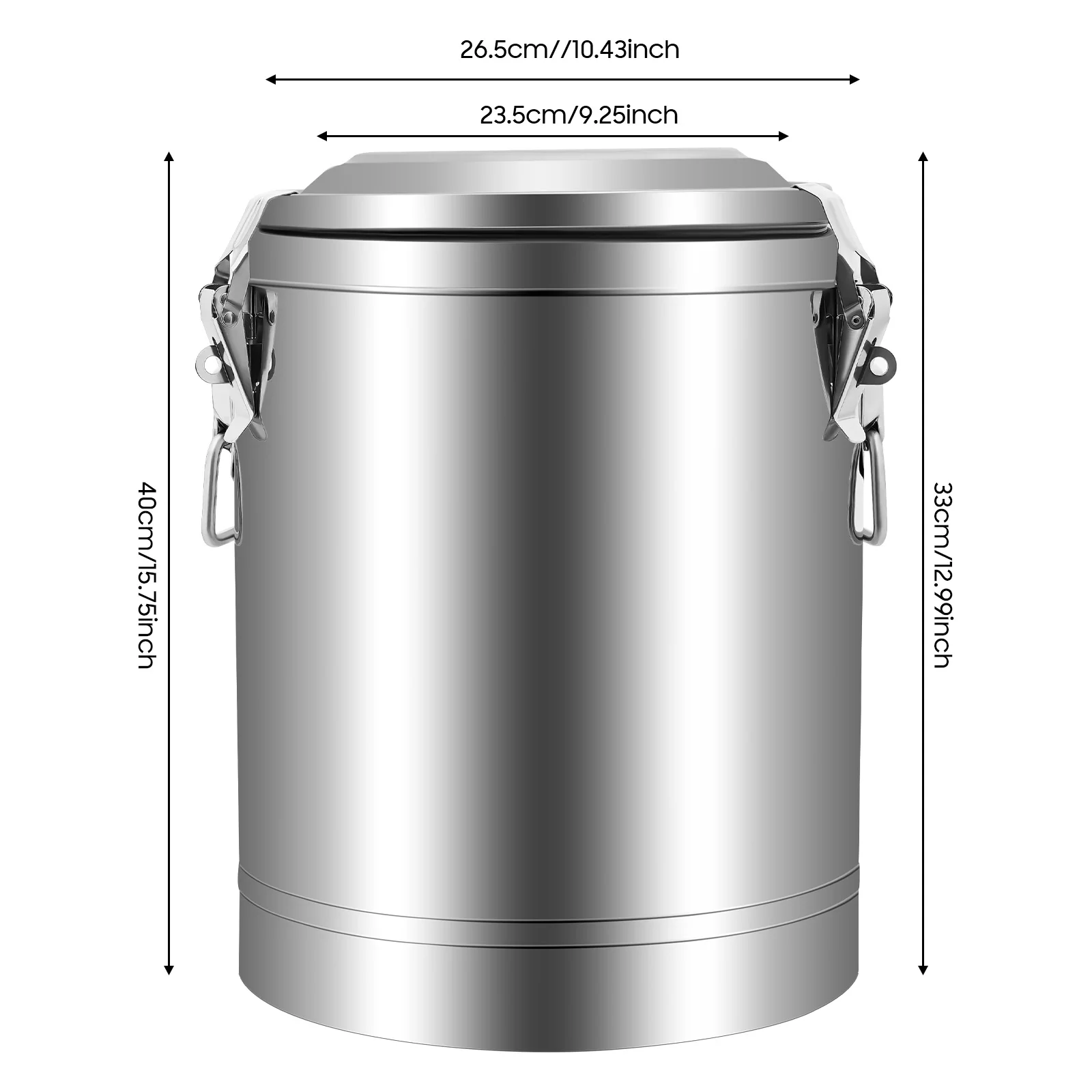 Silver 14l 201 Stainless Steel Without Faucet Insulated Bucket Food Warmer For Outdoor Picnics Travels Cafes To Hold Juice Tea