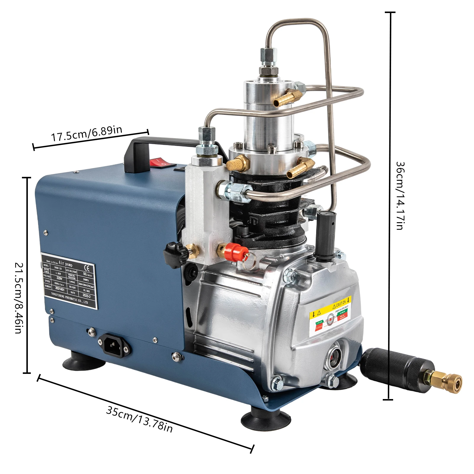 30mpa High-Pressure Electric Air Compressor Pump 1.8Kw High-Temperature Resistance Compressor Pump for Automobile/ Bicycle