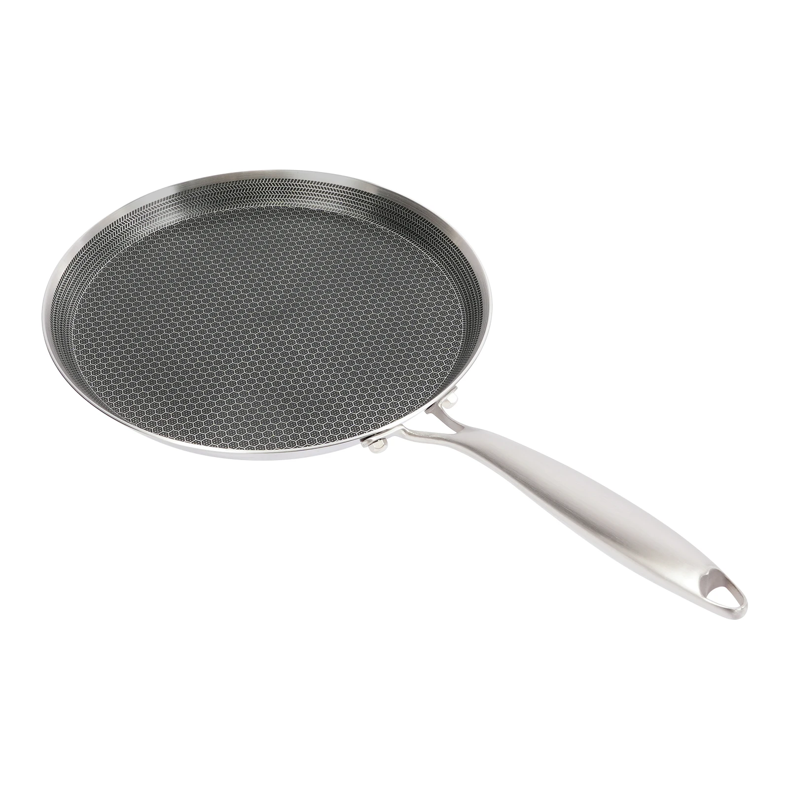 304 Stainless Steel Frying Pan Pancake Pan Nonstick Wok Pan Steak Cooking Pot Skillet Saucepan Induction Single Sided Honeycomb