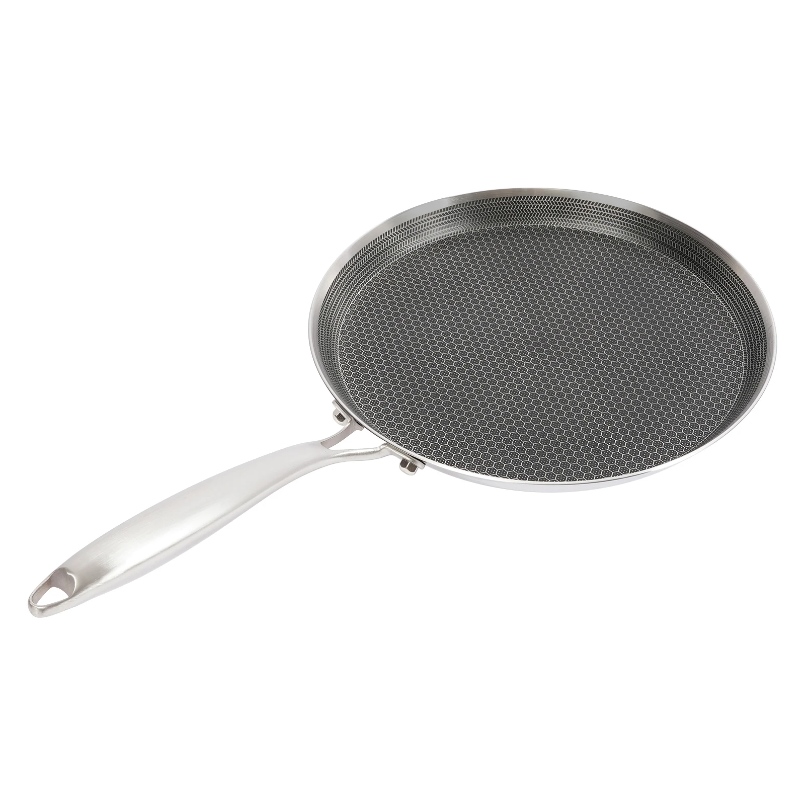 304 Stainless Steel Frying Pan Pancake Pan Nonstick Wok Pan Steak Cooking Pot Skillet Saucepan Induction Single Sided Honeycomb
