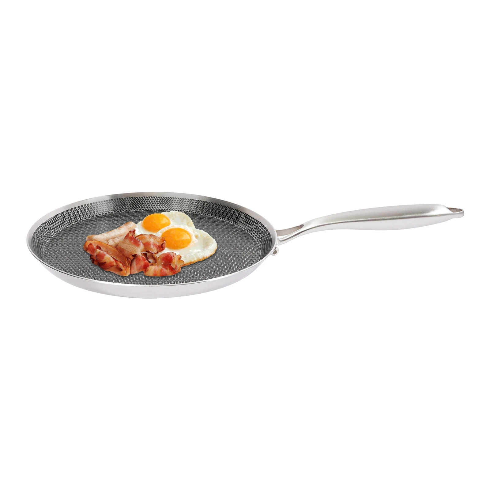 304 Stainless Steel Frying Pan Pancake Pan Nonstick Wok Pan Steak Cooking Pot Skillet Saucepan Induction Single Sided Honeycomb