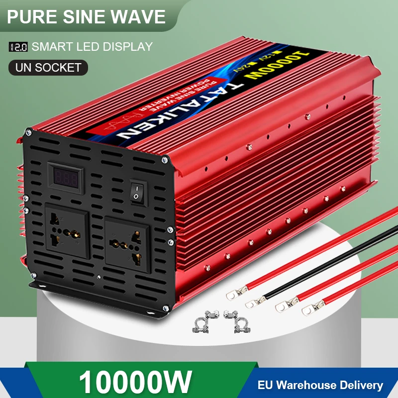 Pure Sine Wave Inverter 12V 220V 5000W 6000W 7000W 8000W DC To AC Portable Power Voltage Converter Car Solar Inverter